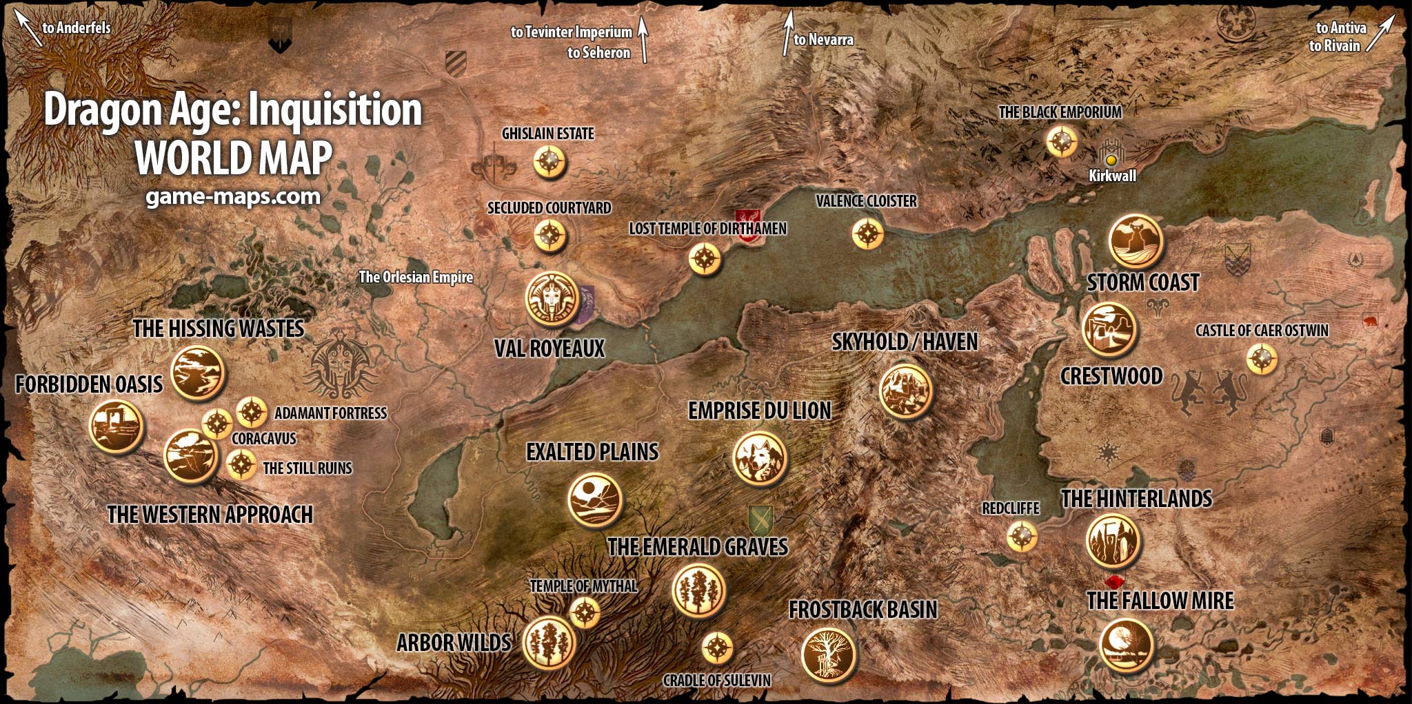 World Map Dragon Age: Inquisition