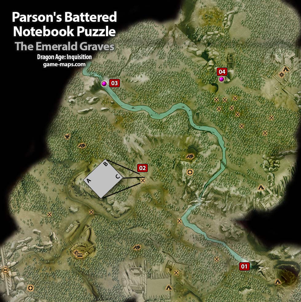 Parson's Battered Notebook - Lions Pavilion Torches Puzzle Dragon Age: Inquisition