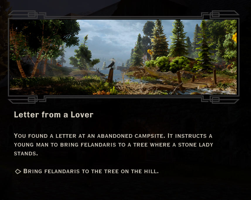 Letter from a Lover Quest in Dragon Age: Inquisition