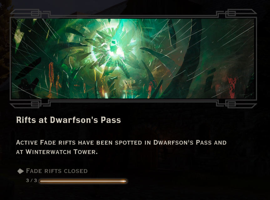 Rifts at Dwarfsons Pass Quest in Dragon Age: Inquisition