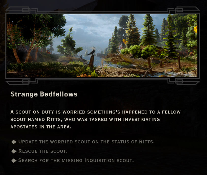 Strange Bedfellows Quest in Dragon Age: Inquisition