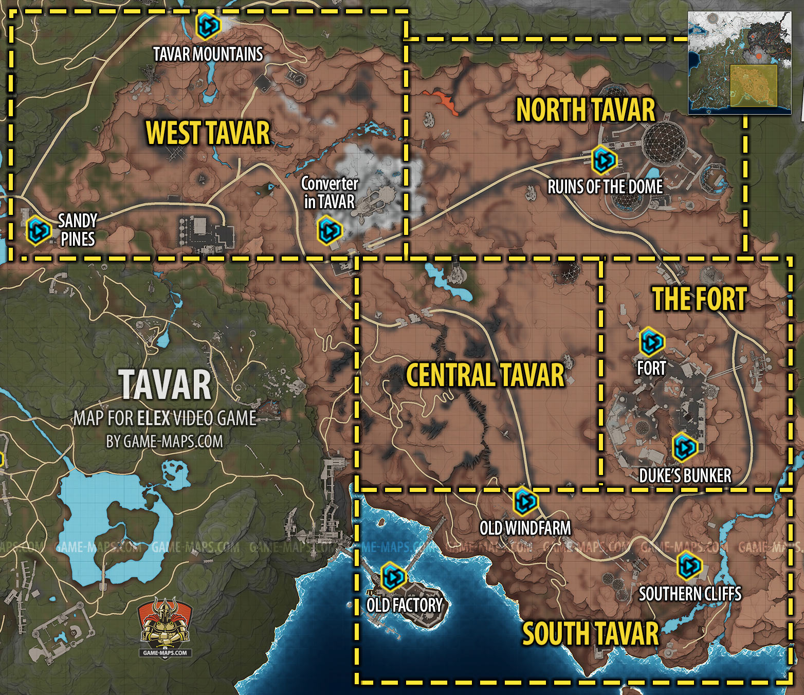 Map of Tavar Region for ELEX