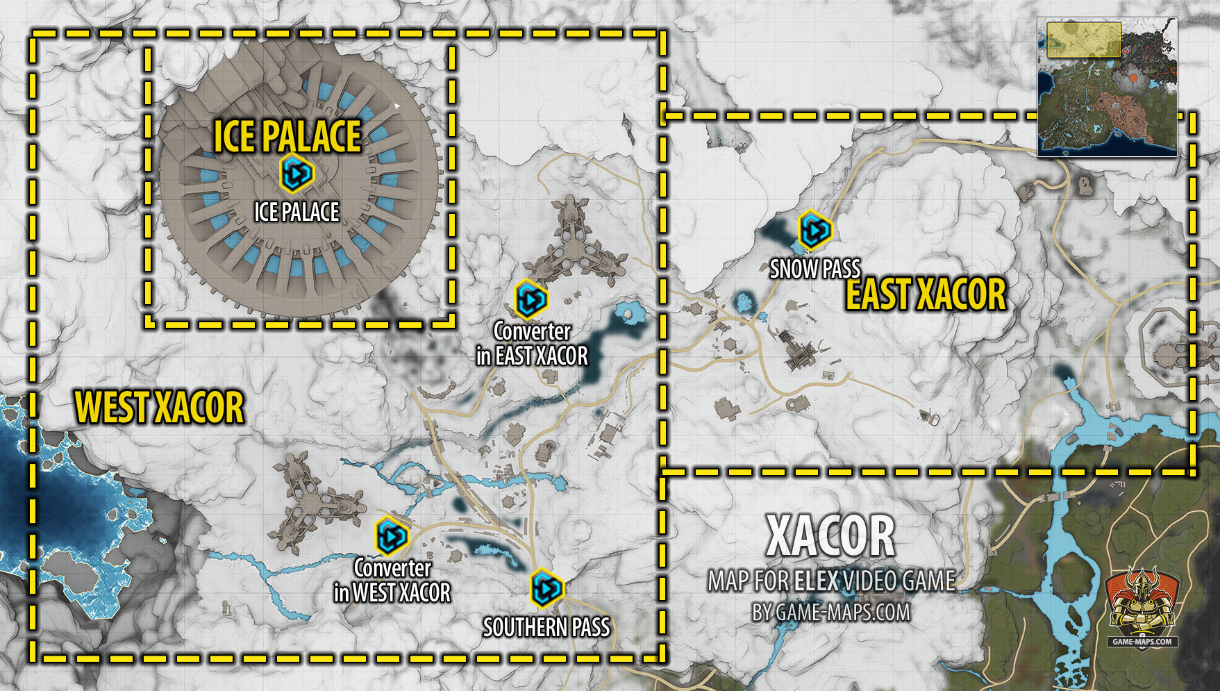 Map of Xacor Region for ELEX