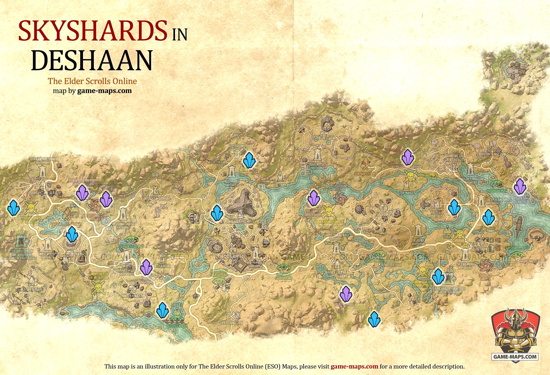 Deshaan Skyshards Location Map