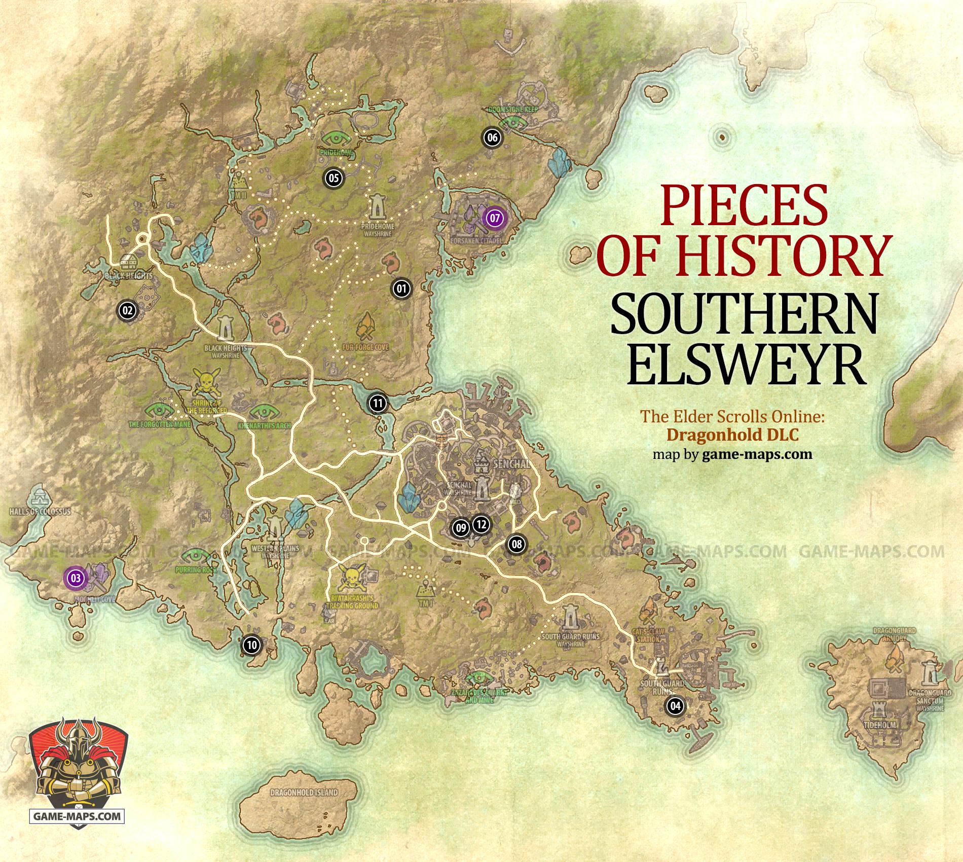 Map for Pieces of History in Southern Elsweyr