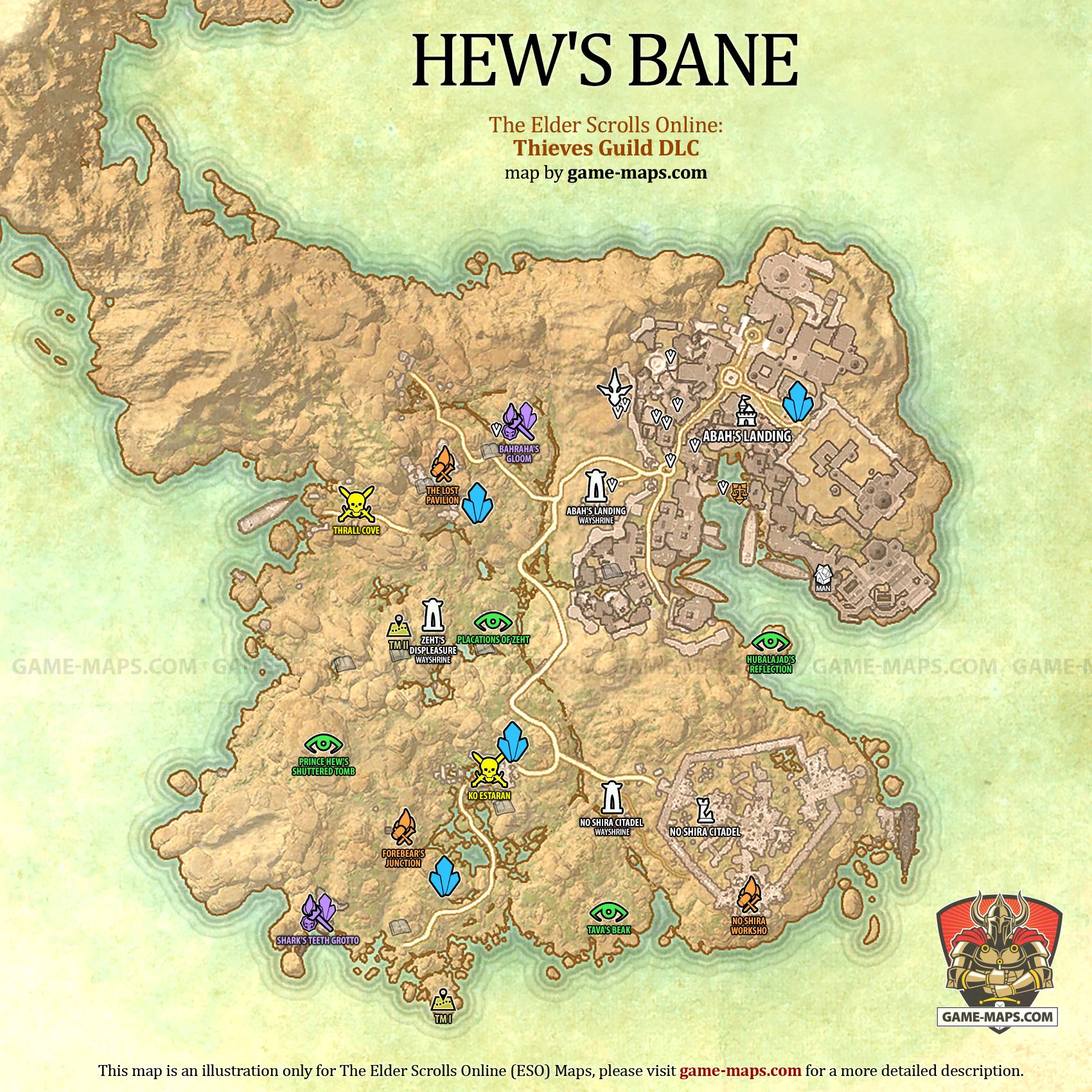 Hew's Bane Map for The Elder Scrolls Online: Thieves Guild DLC (ESO).
