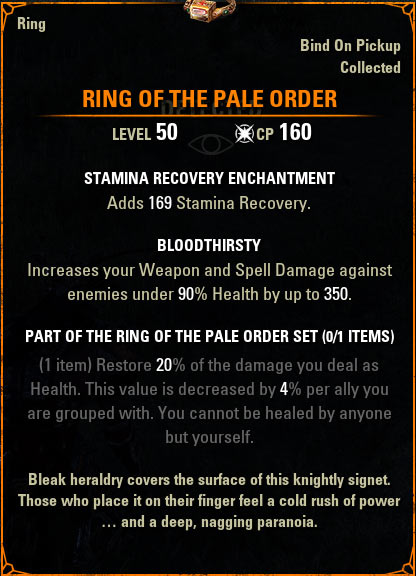 Ring of The Pale Order ESO Mythic Item