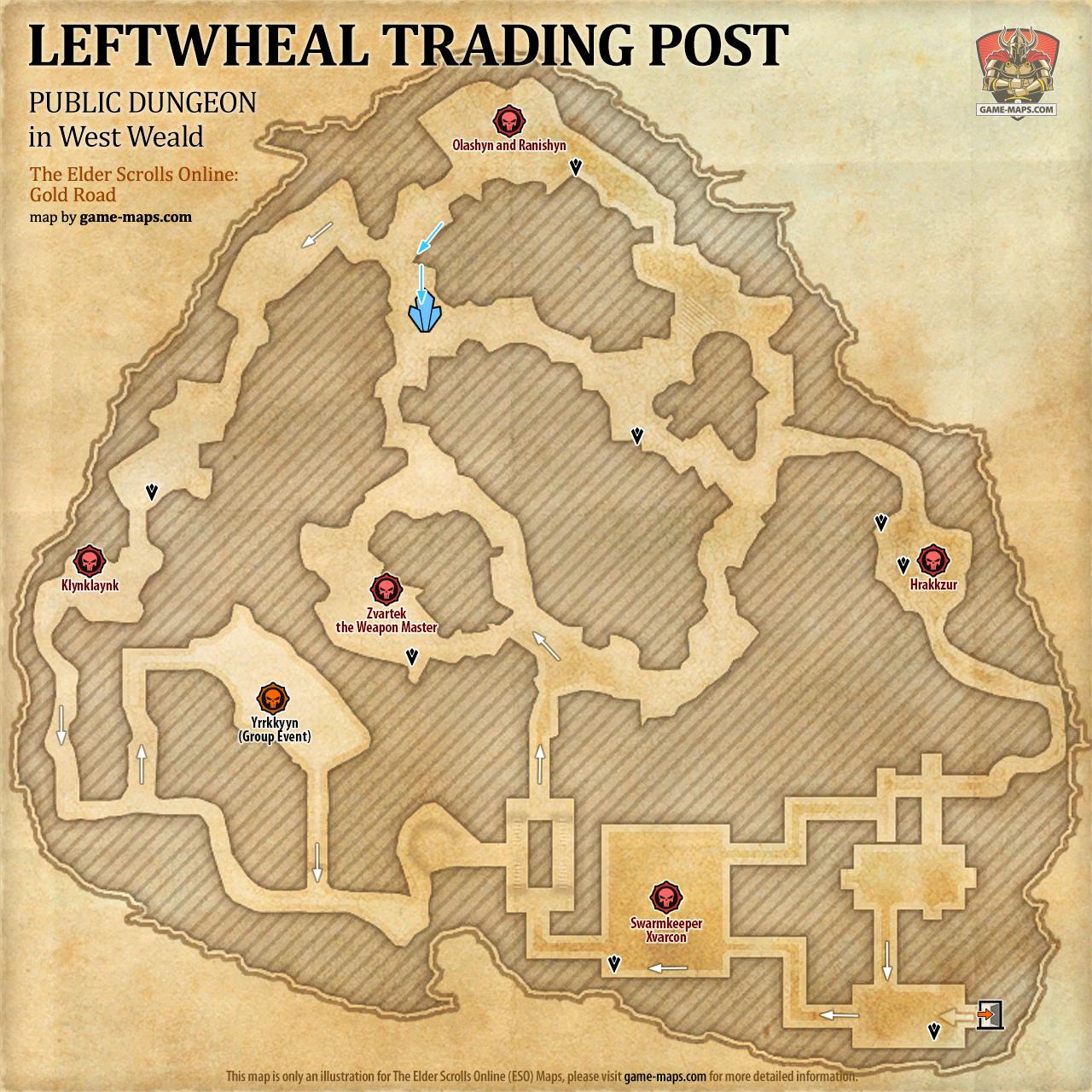 Leftwheal Trading Post Public Dungeon Map ESO