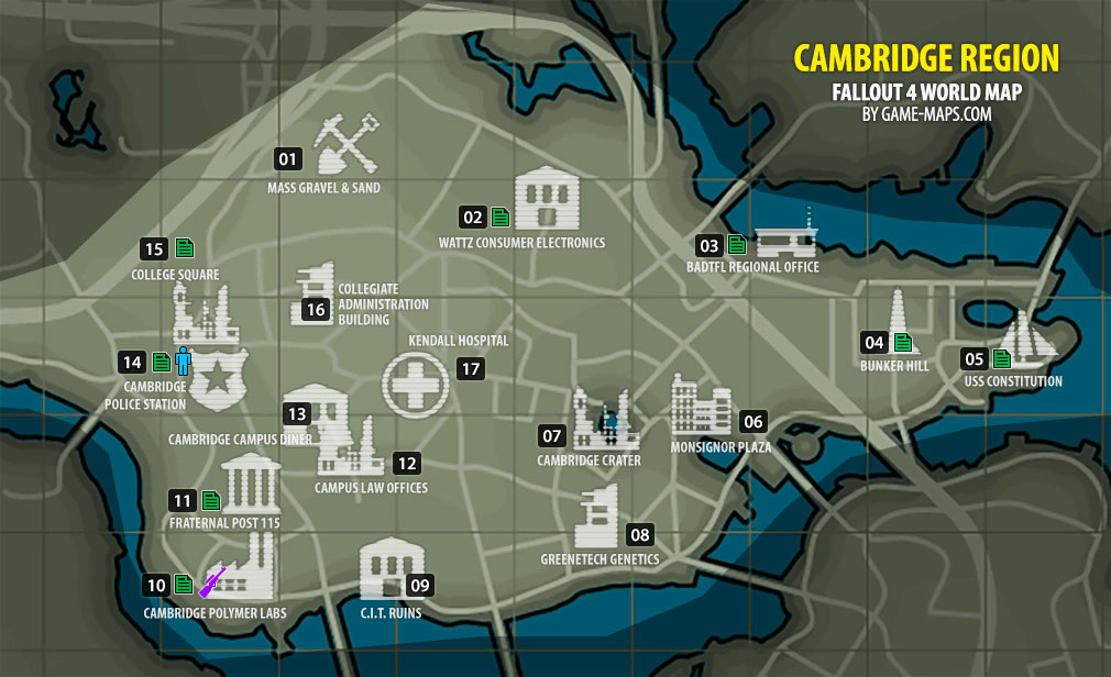 Cambridge Region Map Fallout 4