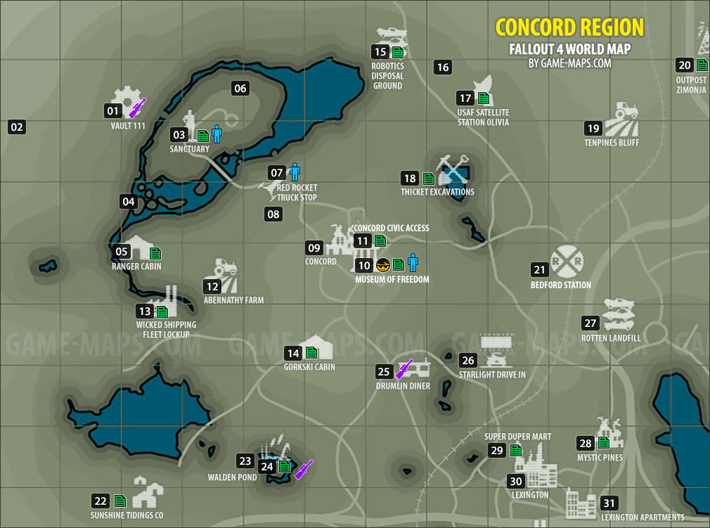 Concord Region Map Fallout 4