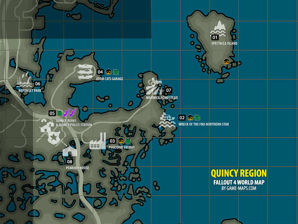 Quincy Region Map Fallout 4