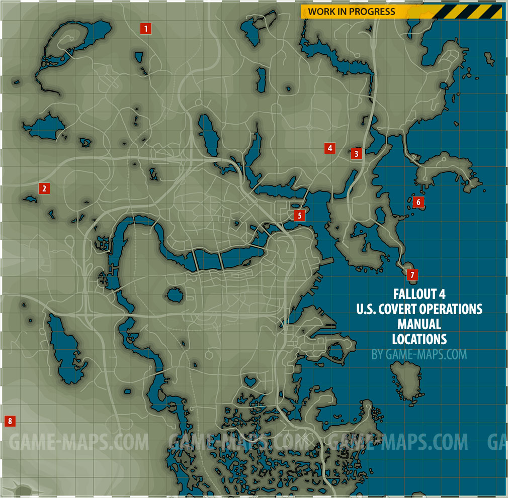 U.S. Covert Operations Manual Magazine Locations in Fallout 4 Magazine Location Map in Fallout 4
