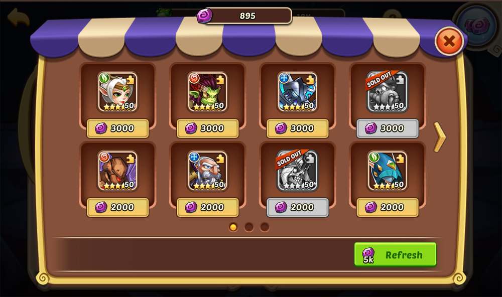 Altar Store in Idle Heroes.