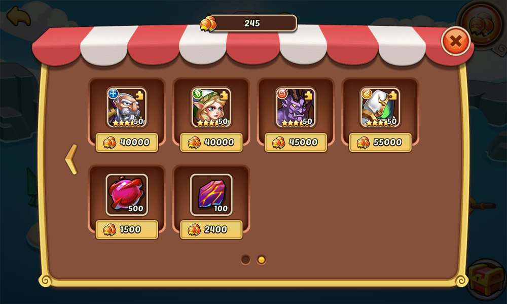 Brave Trial Store in Idle Heroes