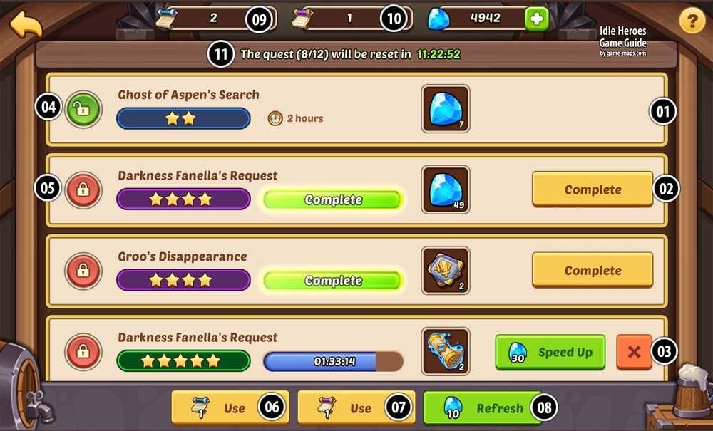Tavern Quests in Idle Heroes