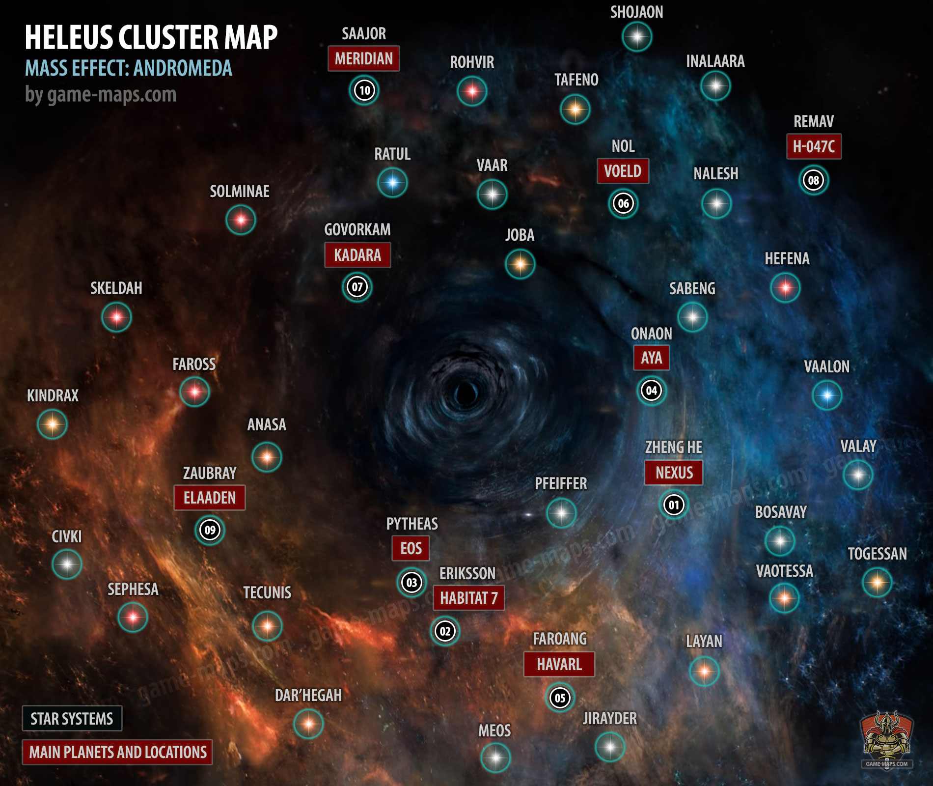 Heleus Cluster Map for Mass Effect Andromeda
