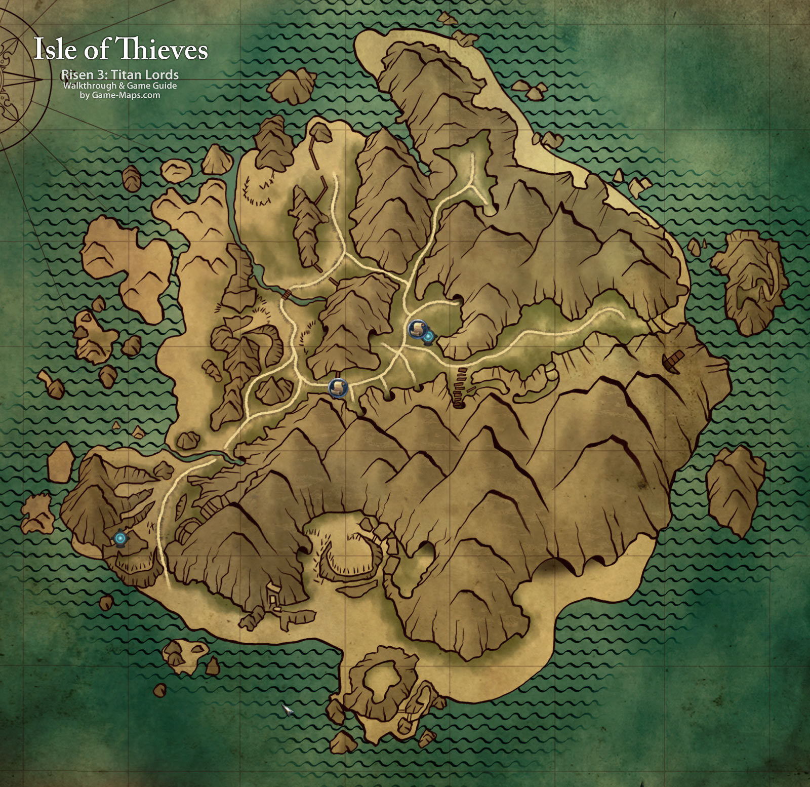 Map of Isle of Thieves - Risen 3 Titan Lords