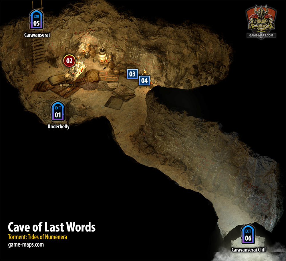 Cave of Last Words Map - Torment: Tides of Numenera