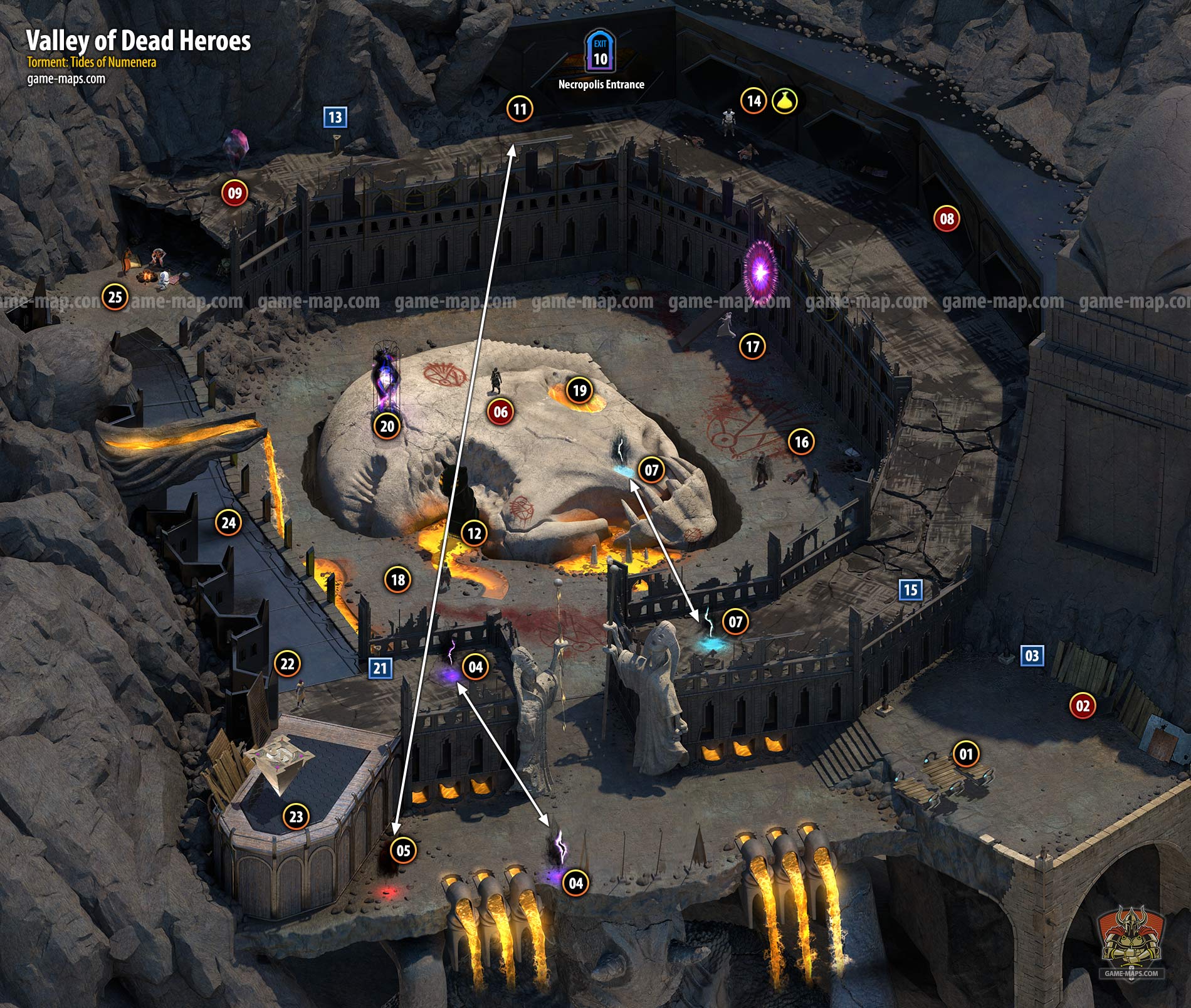 Valley of Dead Heroes Map - Torment: Tides of Numenera