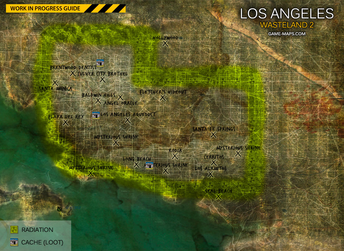 2 Maps Los Angeles World Map - Wasteland 2 ...