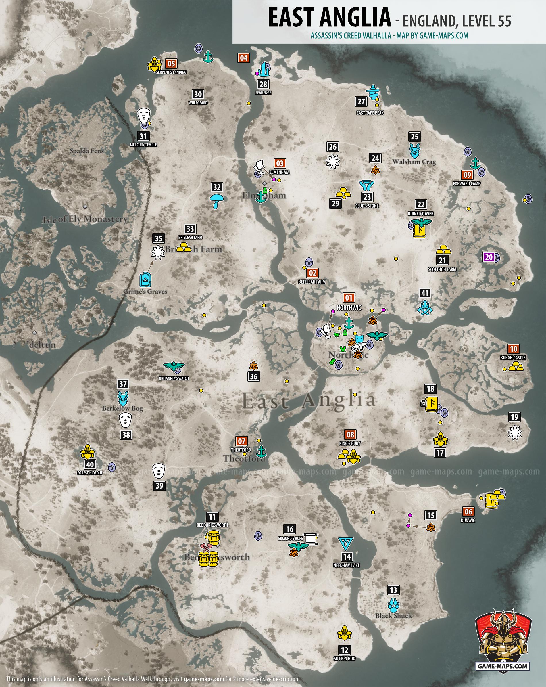 Interactive Map for Assassin's Creed Valhalla [UPDATE] - Full England map  with all collectibles and locations - link in comment : r/ACValhalla