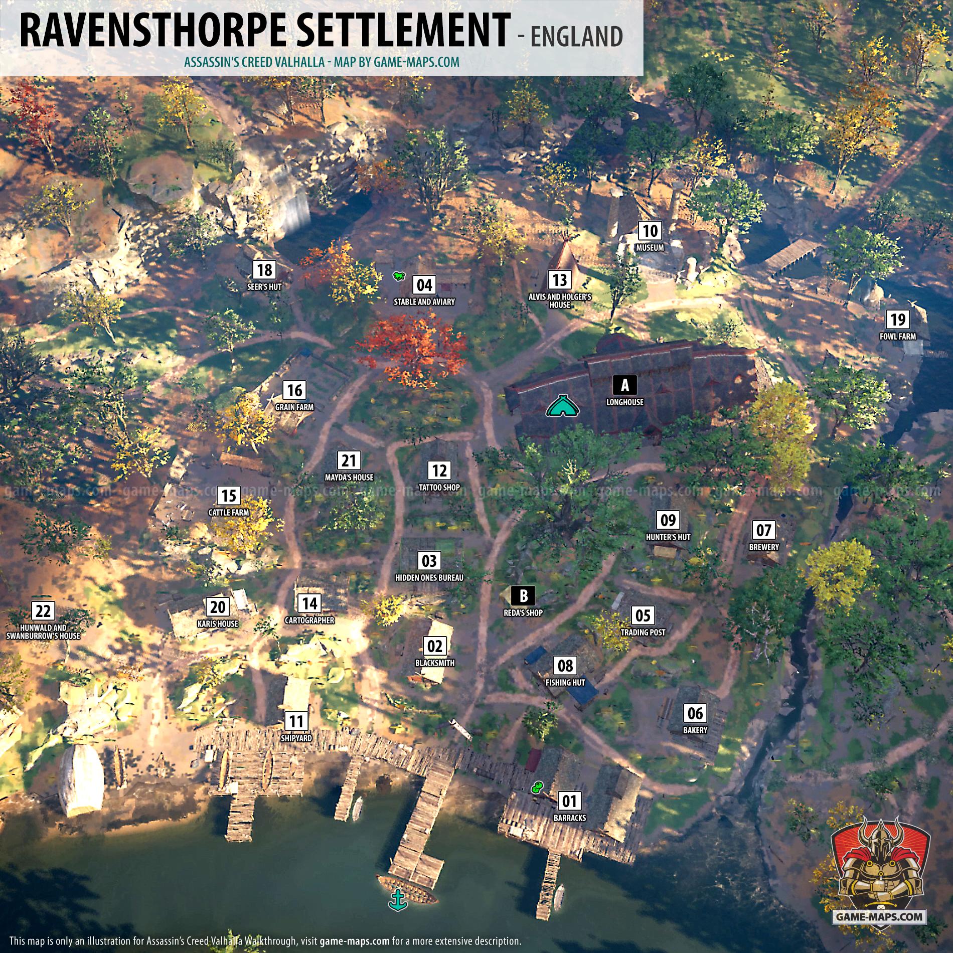 Assassin's Creed Valhalla Viewpoint Locations Map