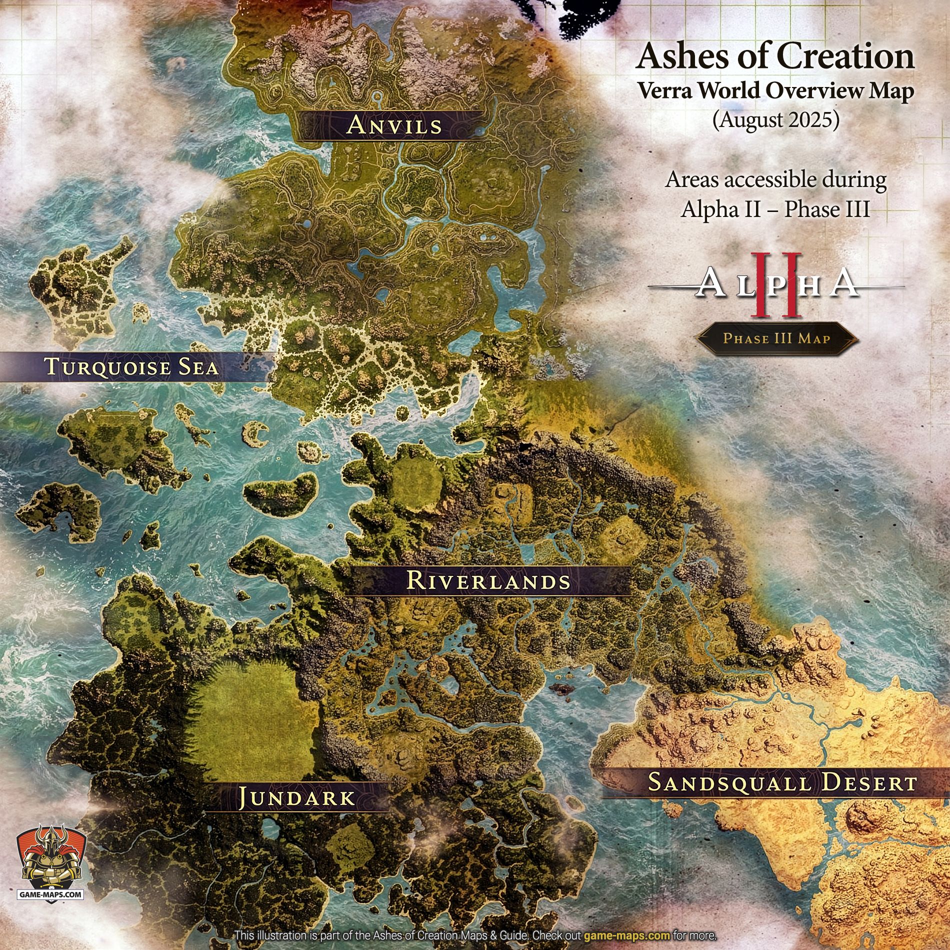 Verra World Overview Map (August 2025) - Ashes of Creation