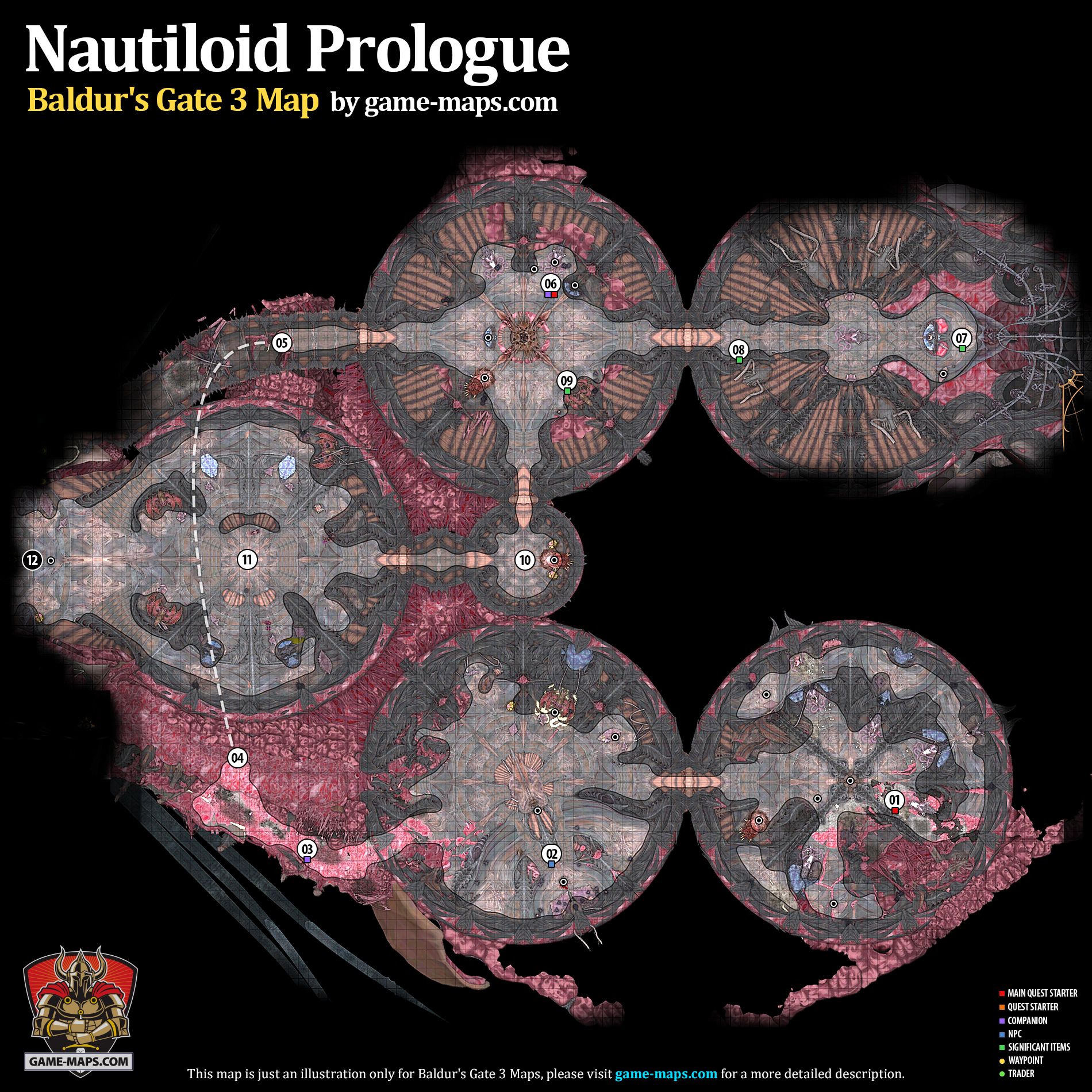 Nautiloid Prologue Map Baldur's Gate 3 (BG3)