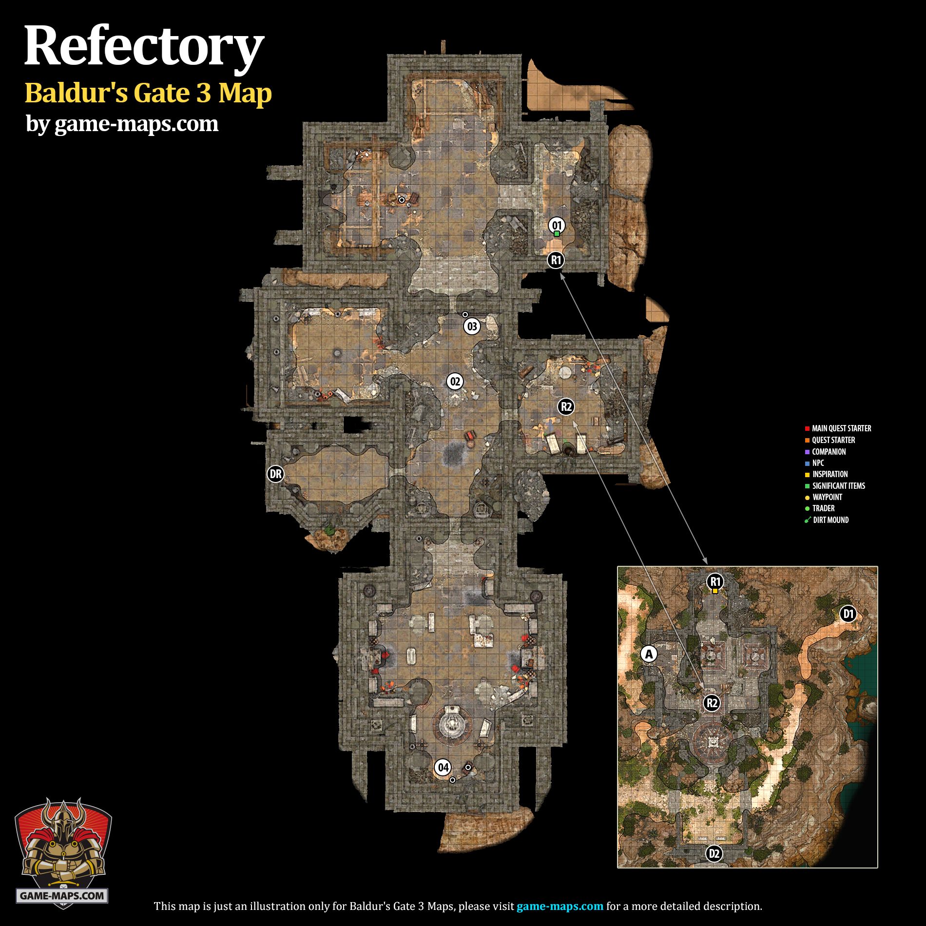 Refectory Map Baldur's Gate 3