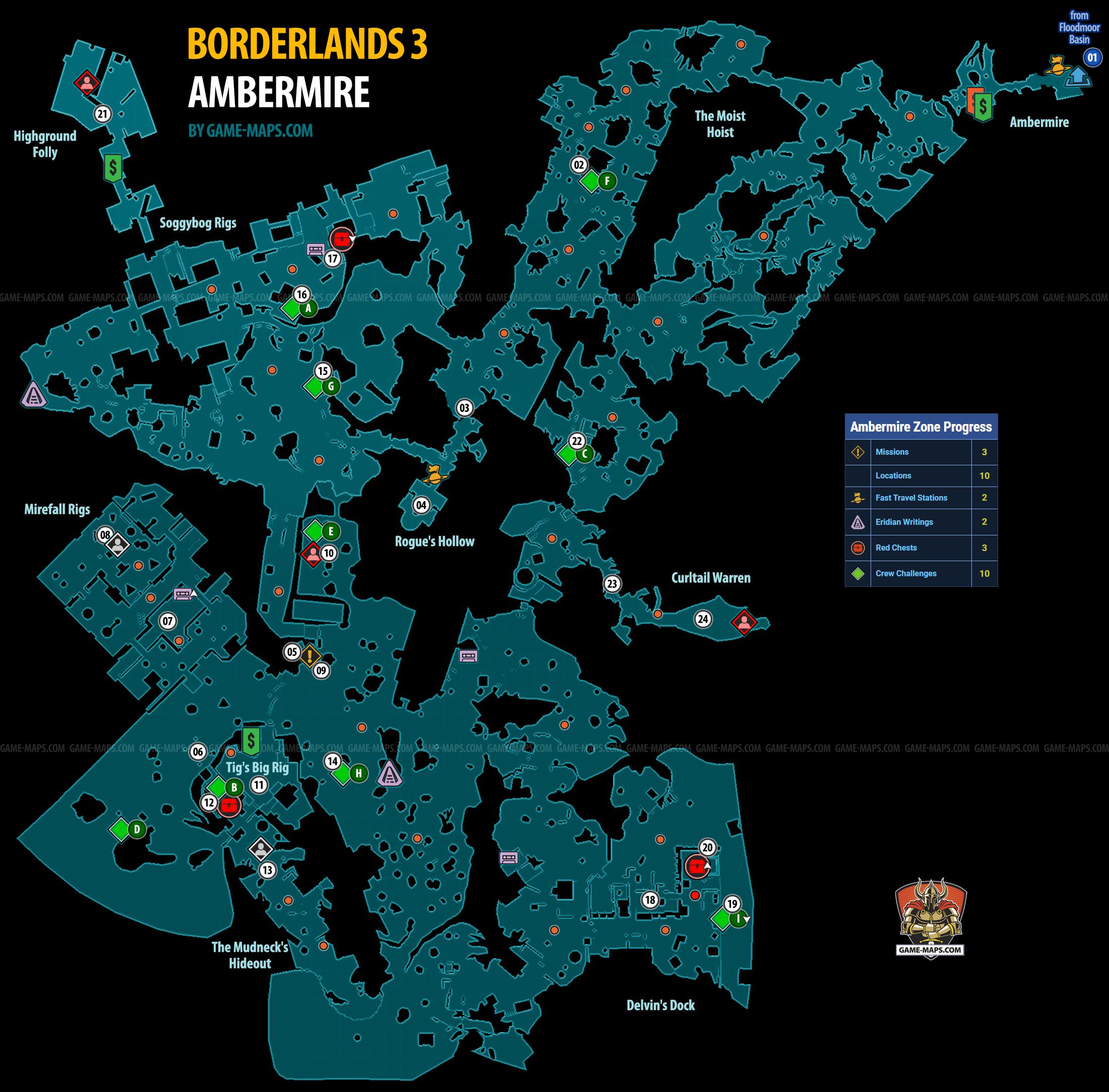 Ambermire Map on Eden-6 Planet for Borderlands 3