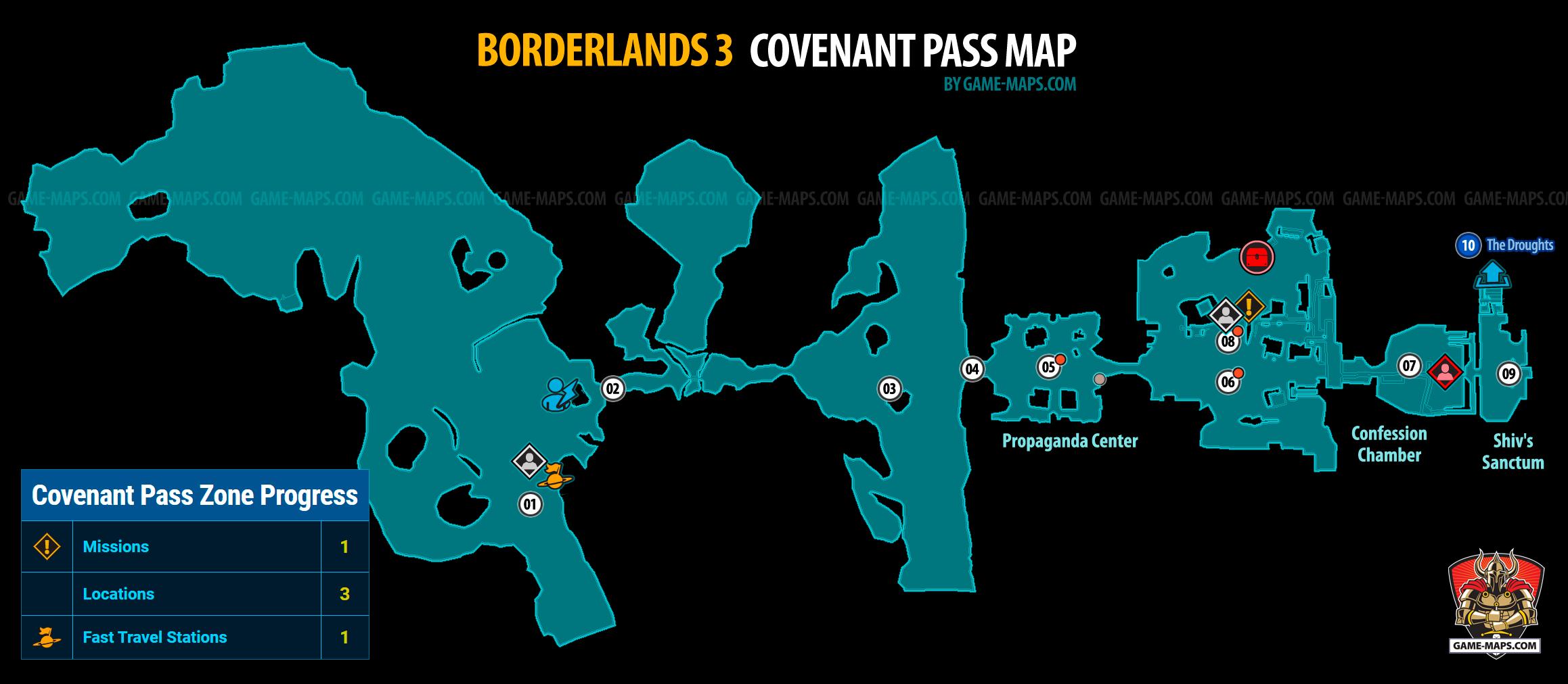 Covenant Pass Map on Pandora Planet for Borderlands 3