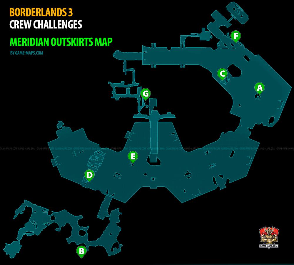 Borderlands 3 Map Crew Challenges in Meridian Outskirts