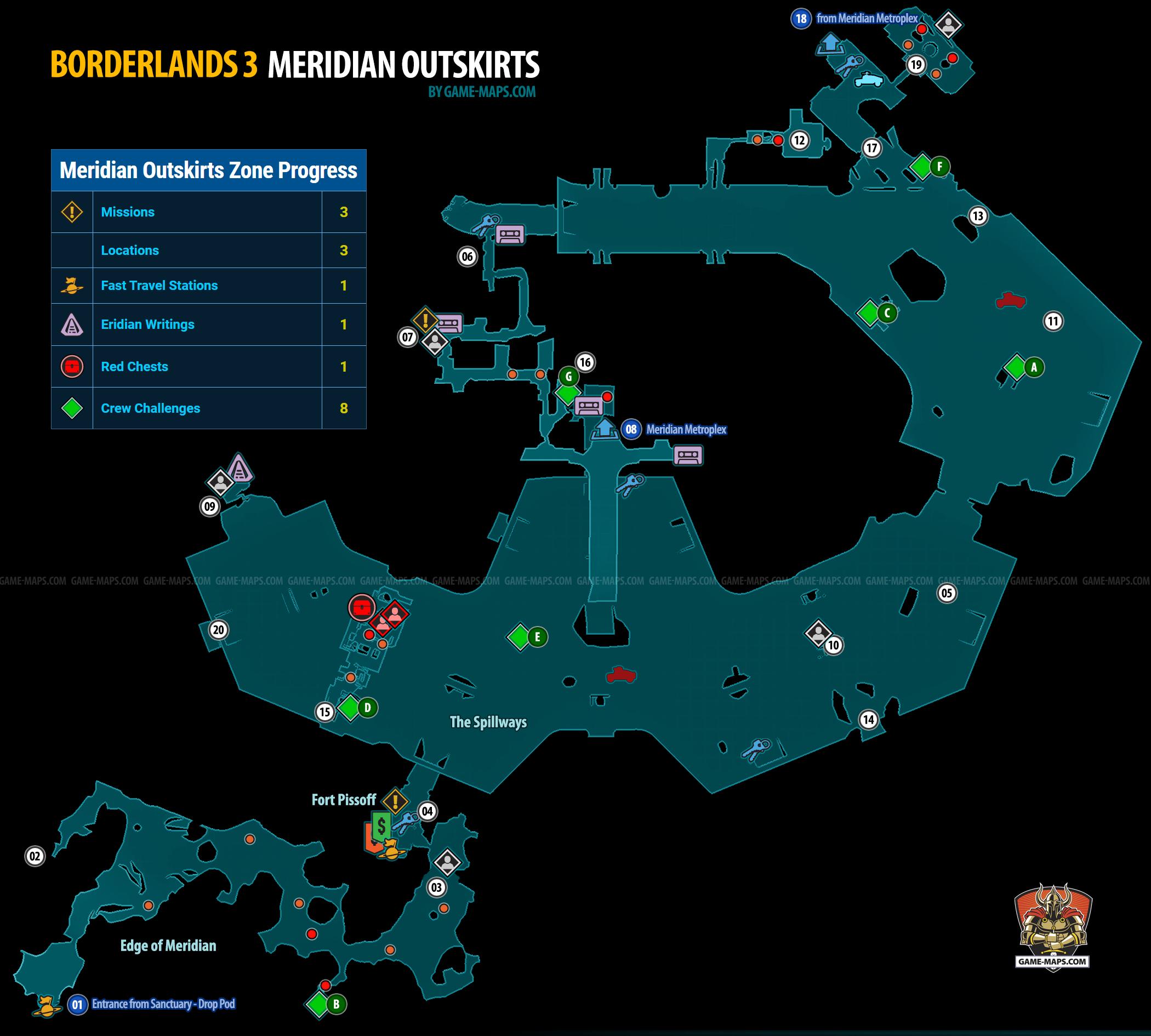 Meridian Outskirts Map For Borderlands 3 Game Maps Com