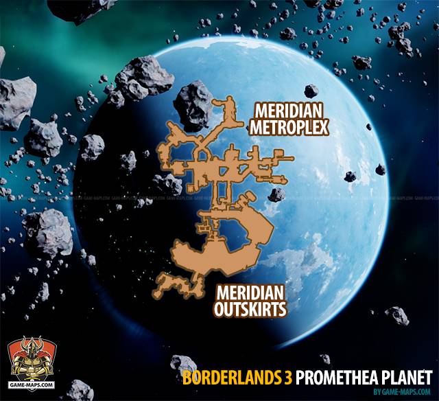 Borderlands 3 Galaxy Map Promethea Planet Maps For Borderlands 3 | Game-Maps.com