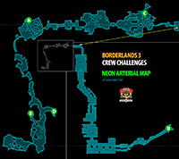 Neon Arterial Crew Challenges Map Borderlands 3 Walkthrough