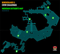 Meridian Outskirts Crew Challenges Map Borderlands 3 Walkthrough