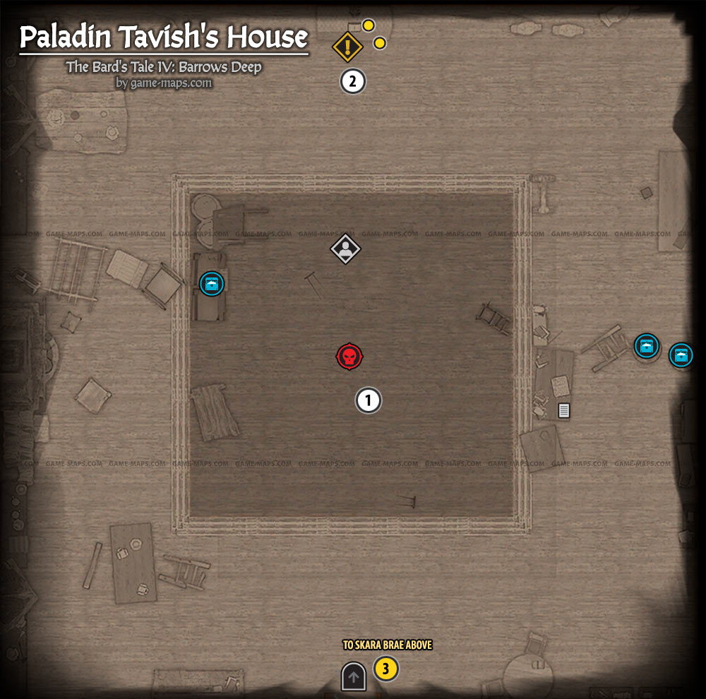 Paladin Tavish's House Map - Skara Brae Above Map
