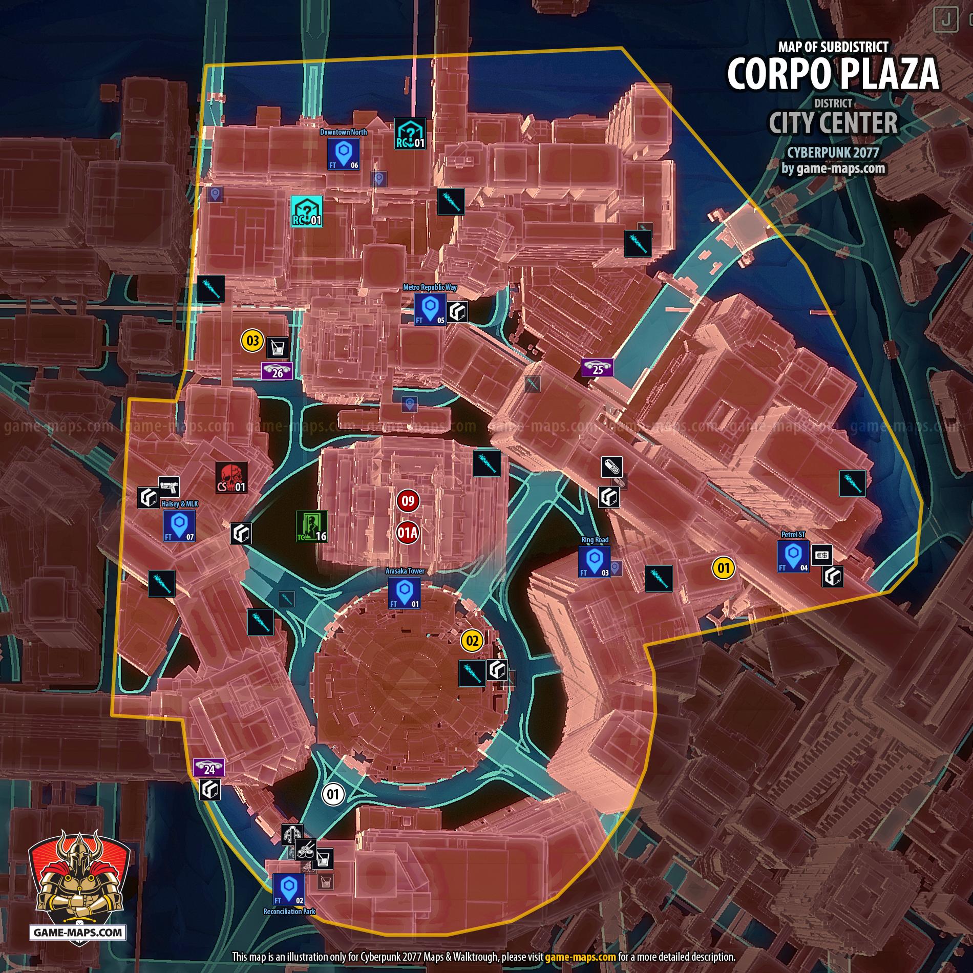 Corpo Plaza Map - Cyberpunk 2077