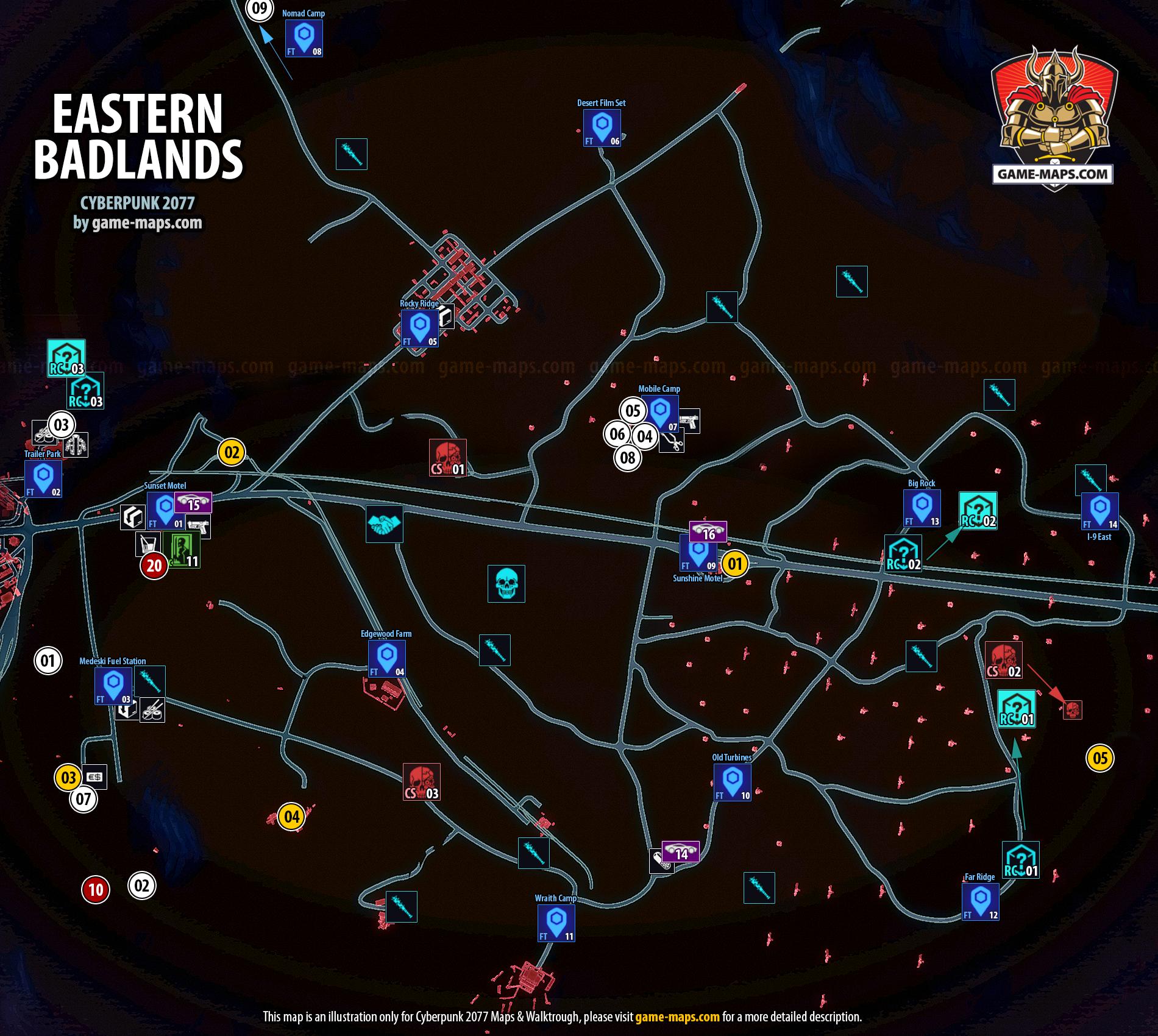 Eastern Badlands Map in Badlands District - Cyberpunk 2077