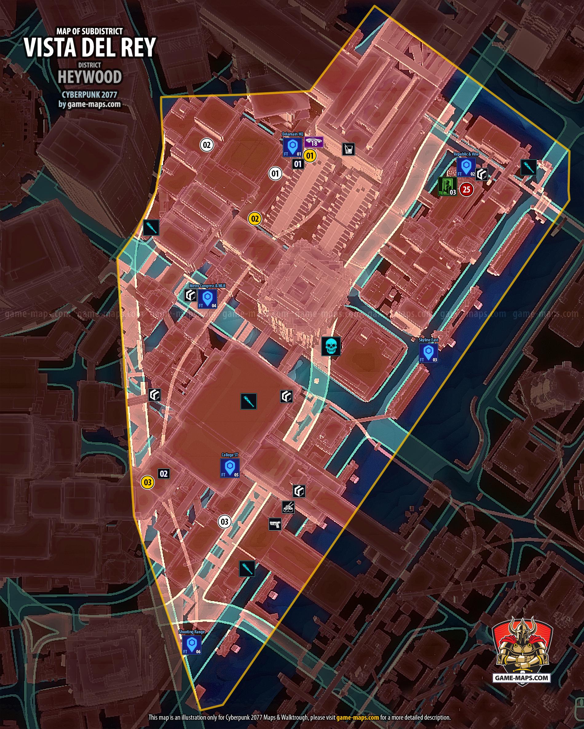 Vista Del Rey Map in Heywood District - Cyberpunk 2077