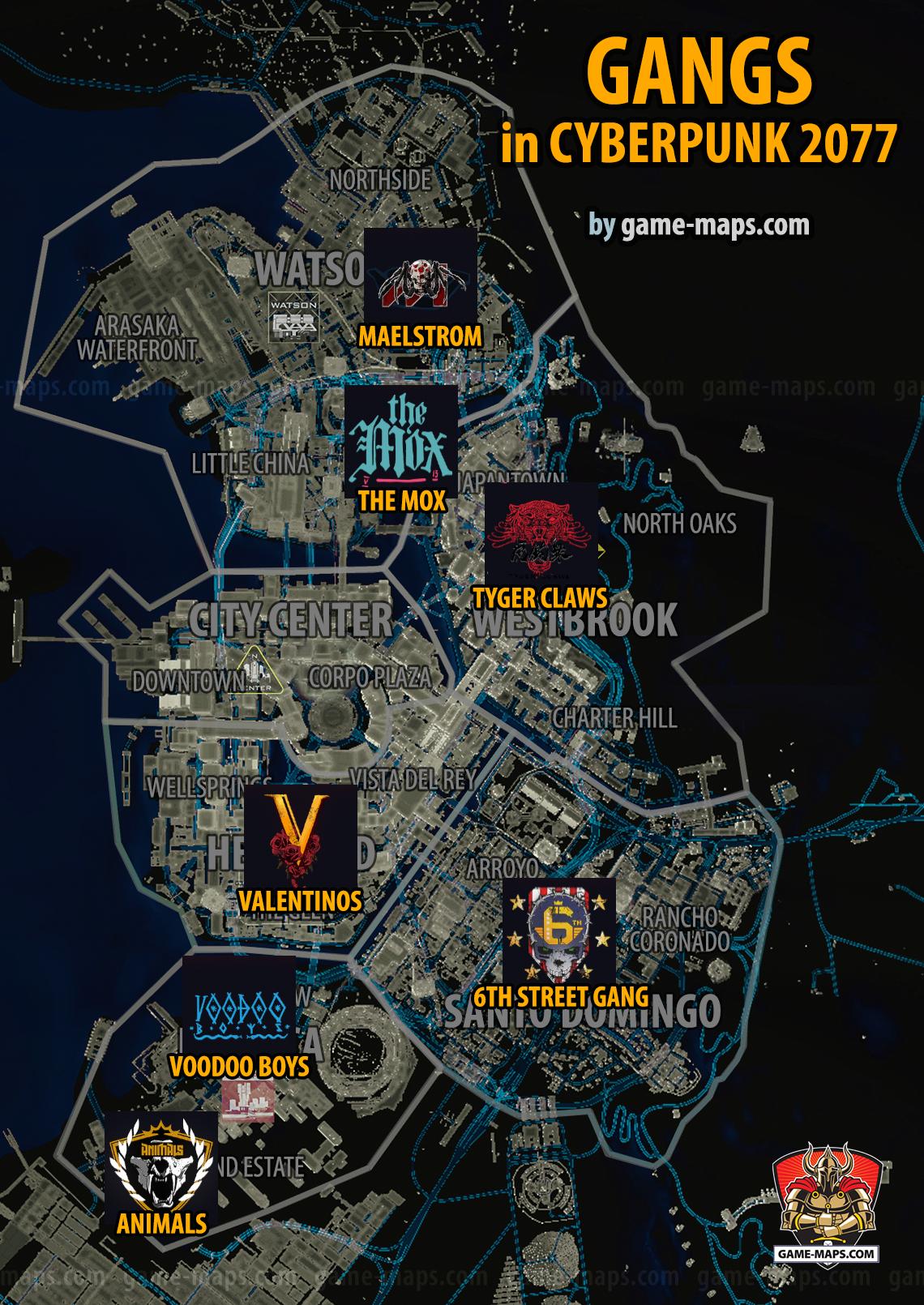 Location of gangs in Cyberpunk 2077 - Cyberpunk 2077
