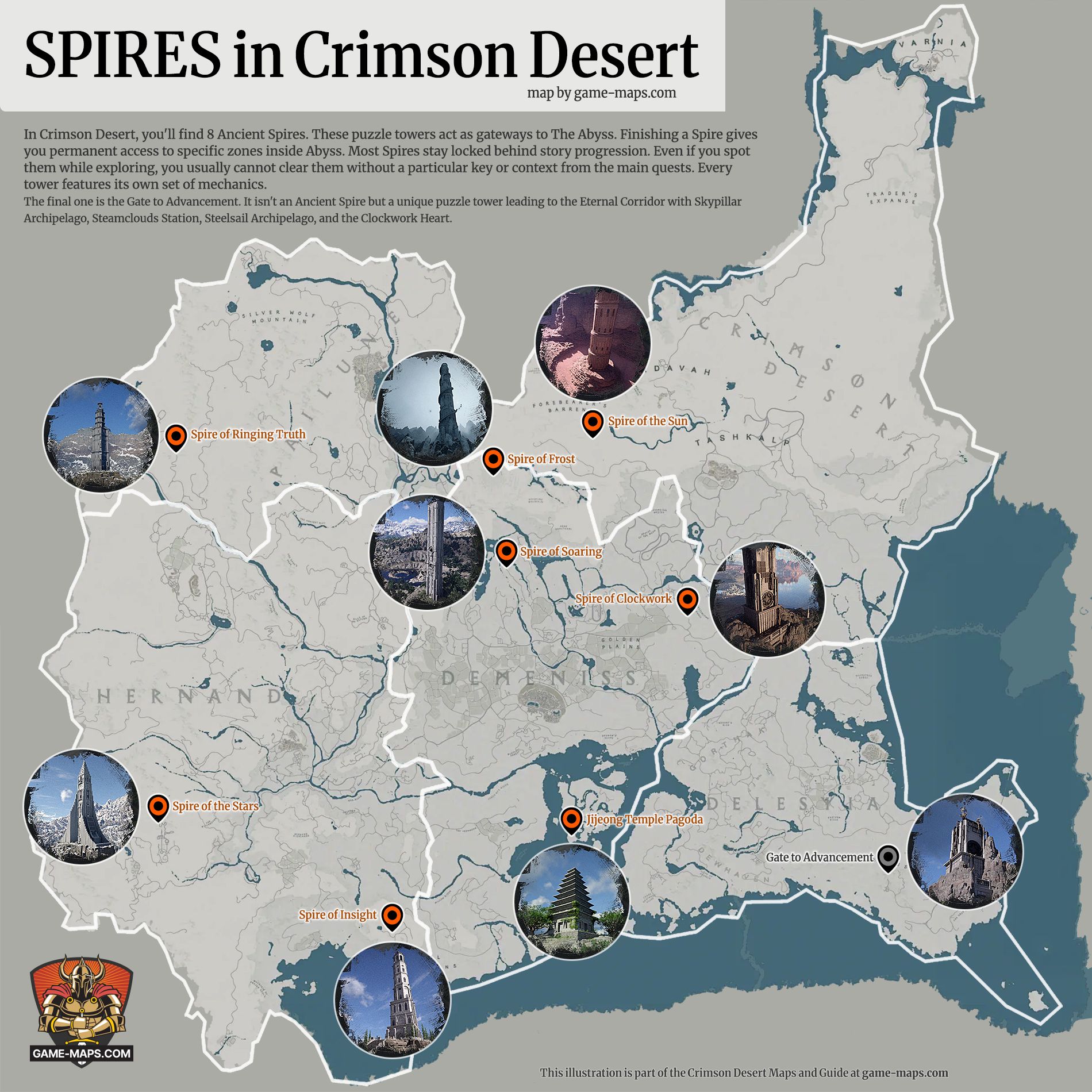 Crimson Desert Map: Spires - Crimson Desert