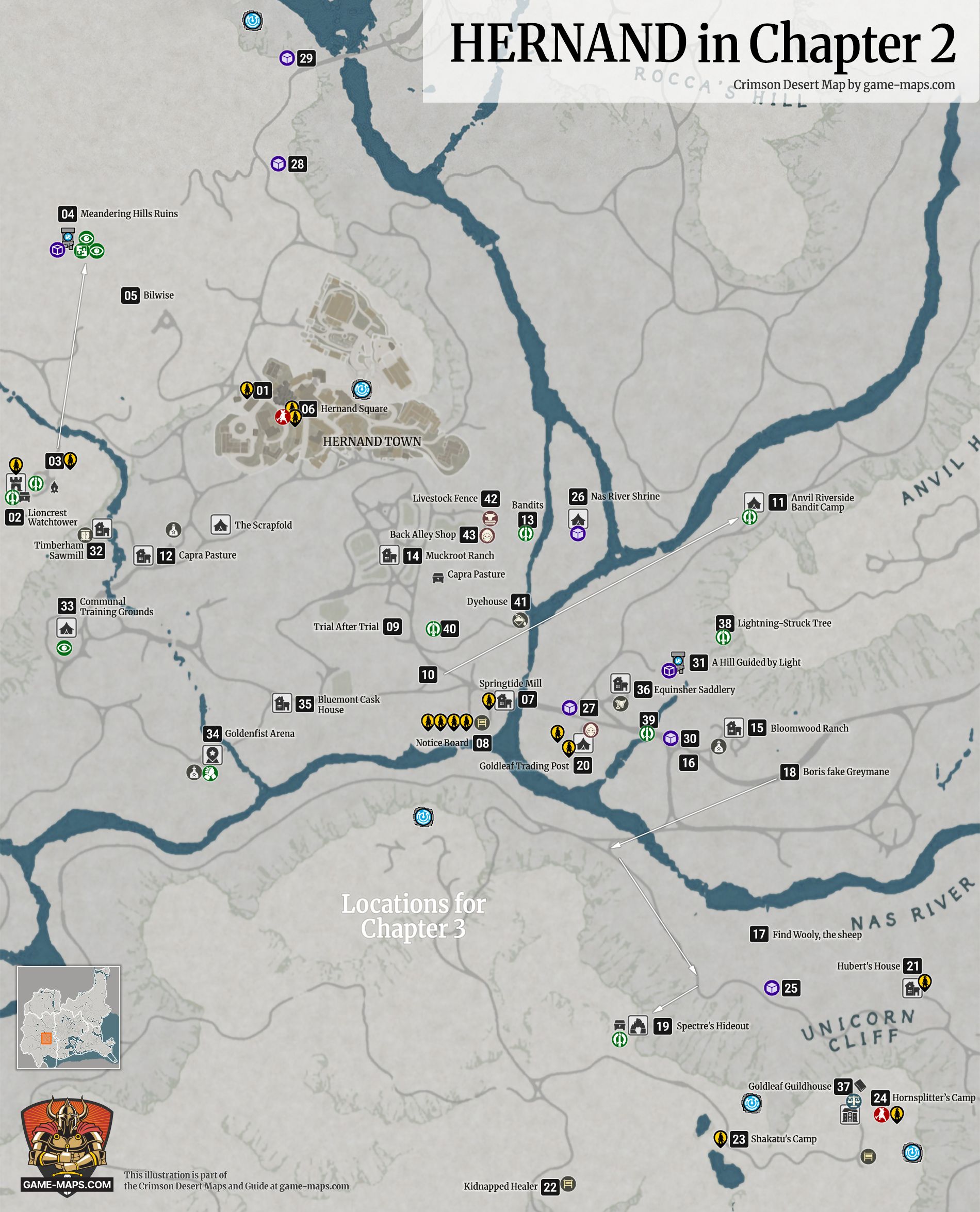 Crimson Desert Map: Hernand in Chapter 2 - Crimson Desert