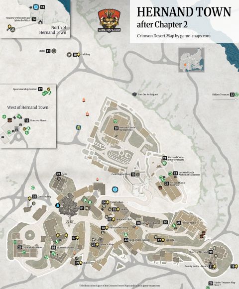 Crimson Desert Map: Hernand Town