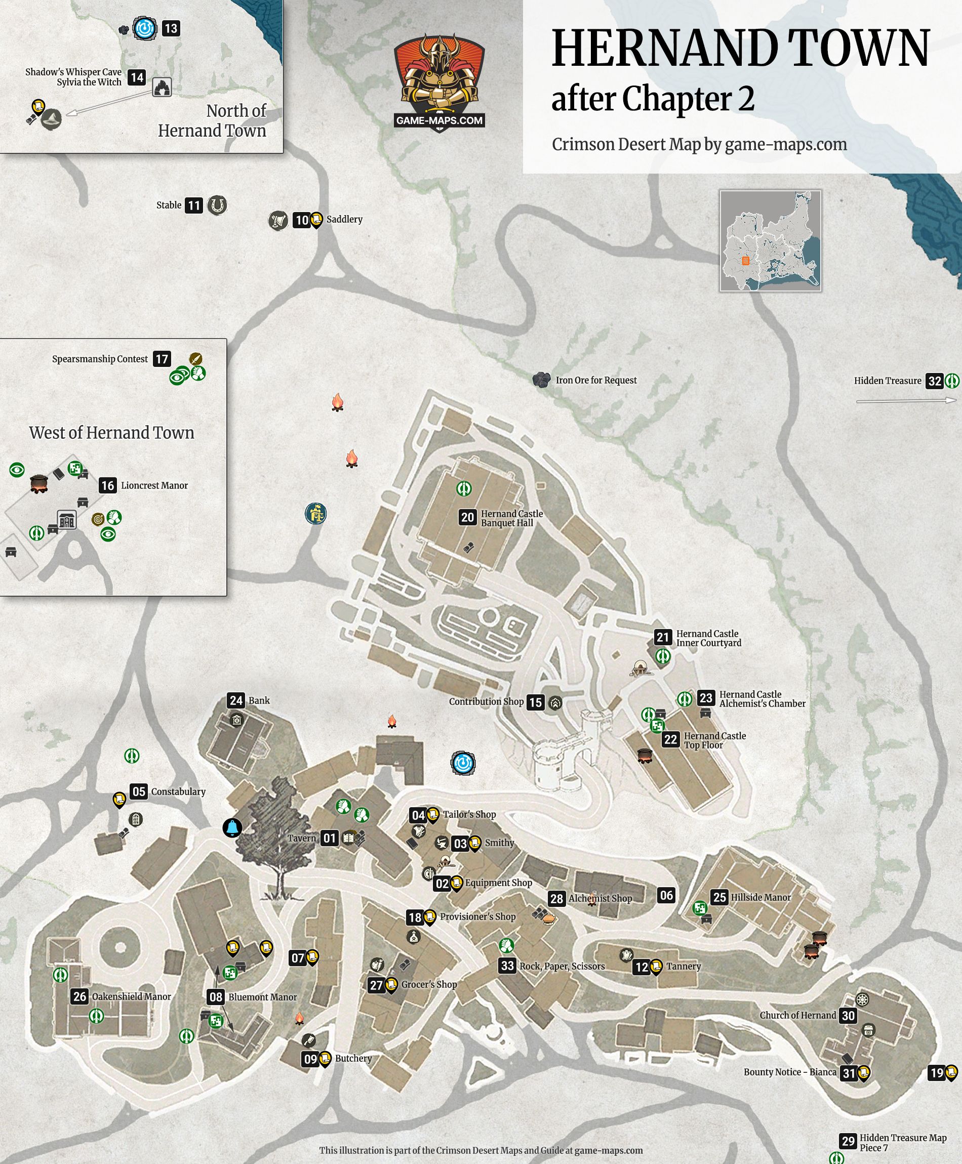 Crimson Desert Map: Hernand Town