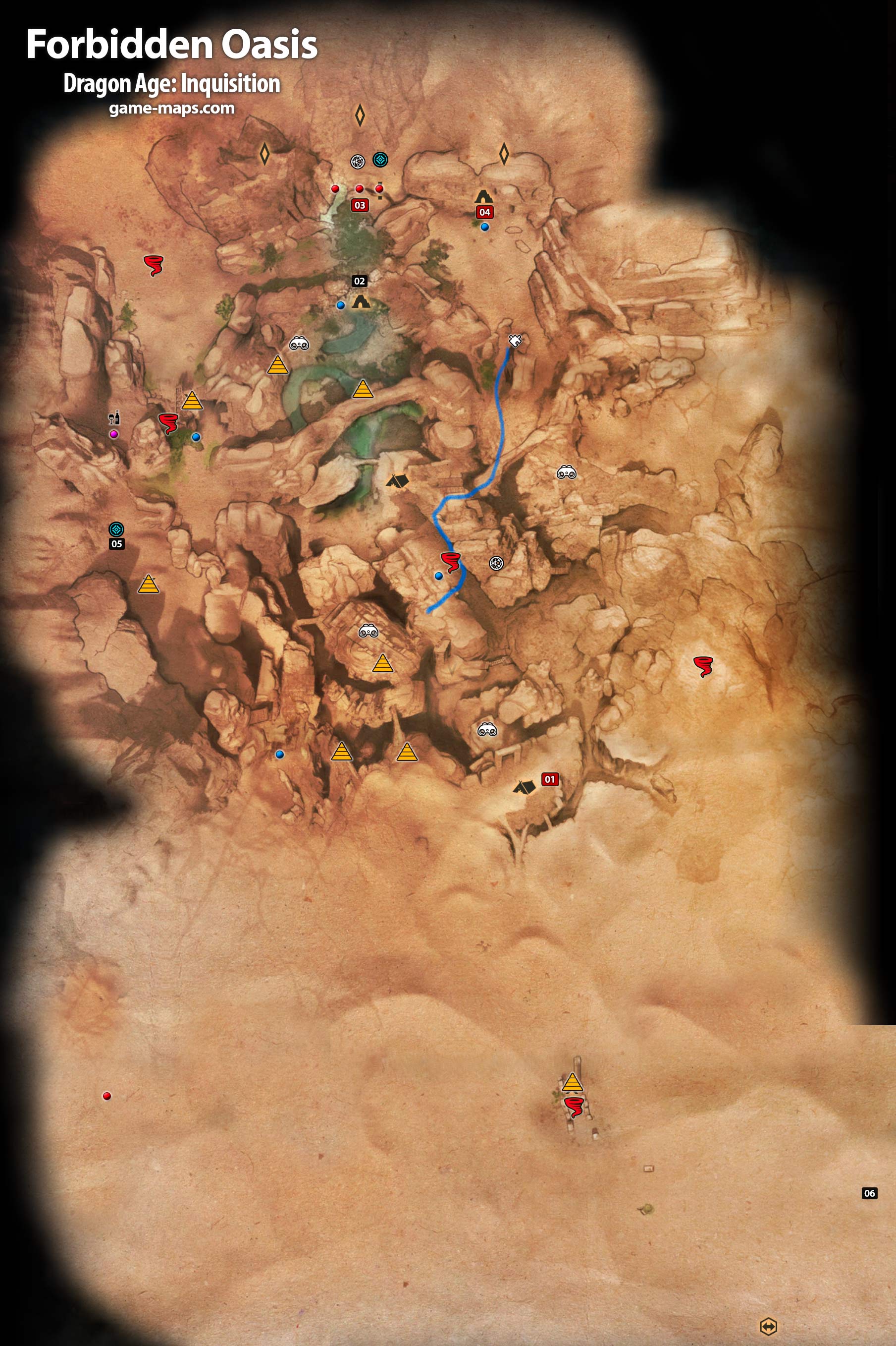 Map of Forbidden Oasis in Dragon Age: Inquisition