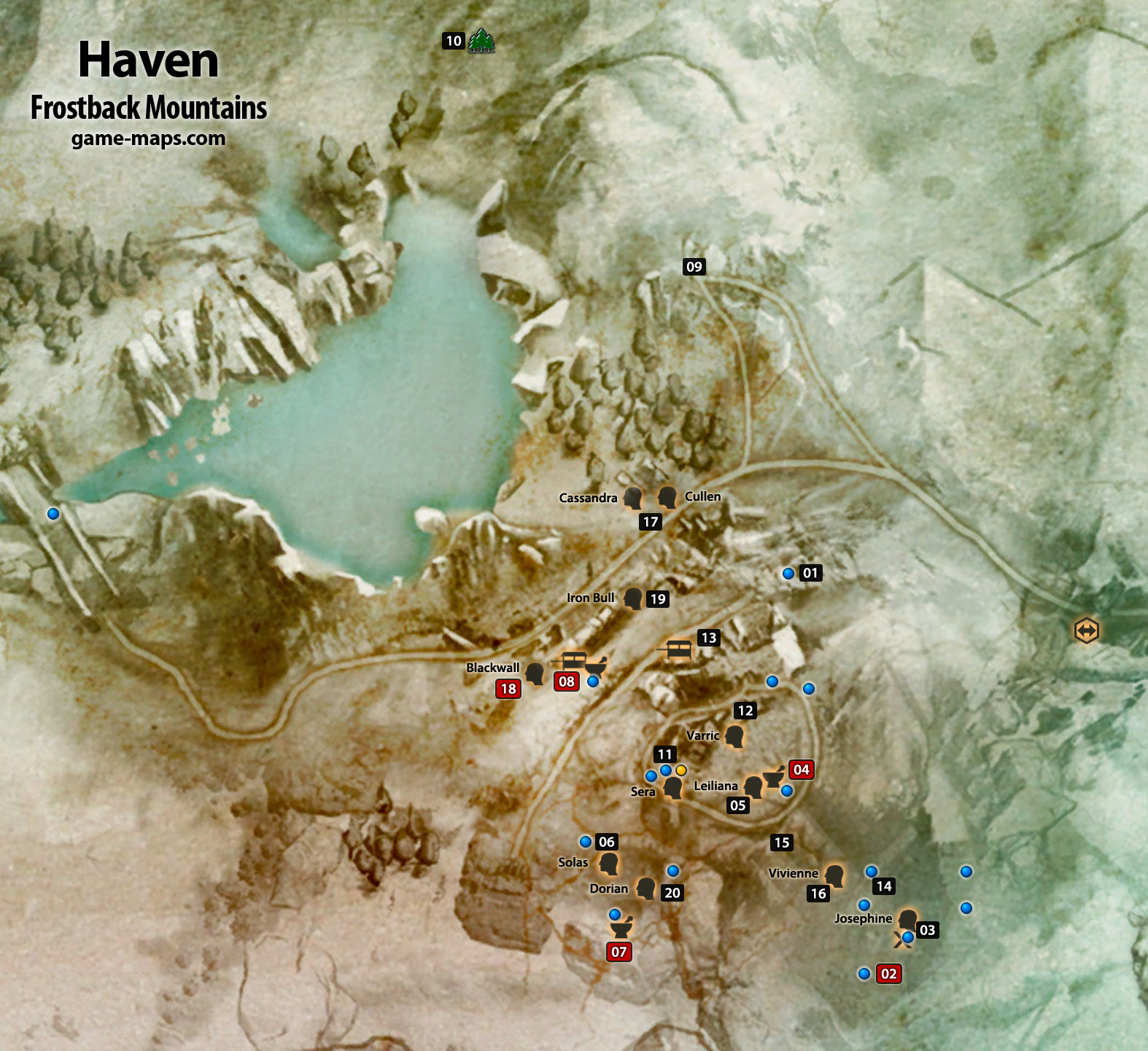 Frostback Mountains Haven Map Dragon Age: Inquisition