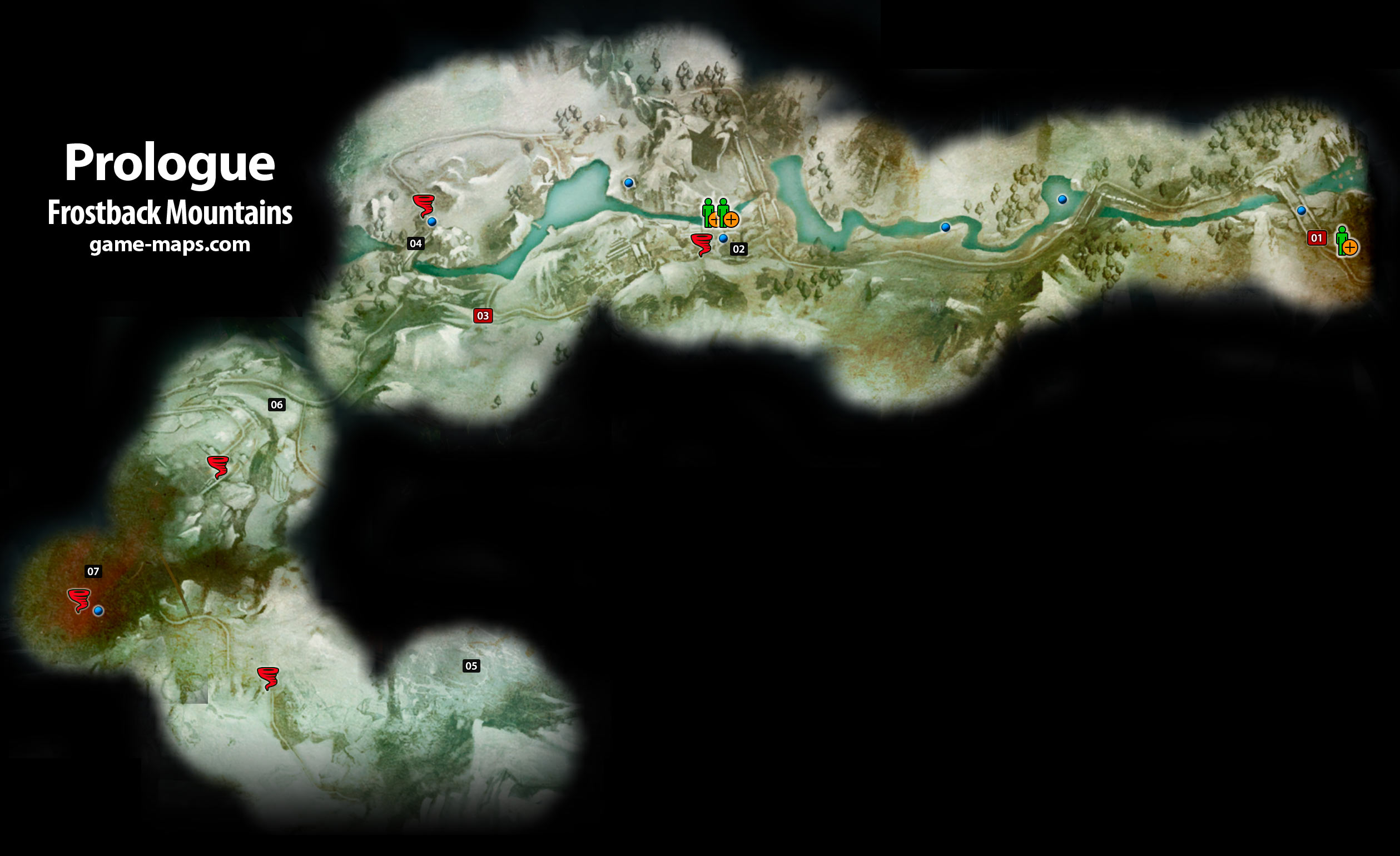 Frostback Mountains Prologue Map Dragon Age: Inquisition