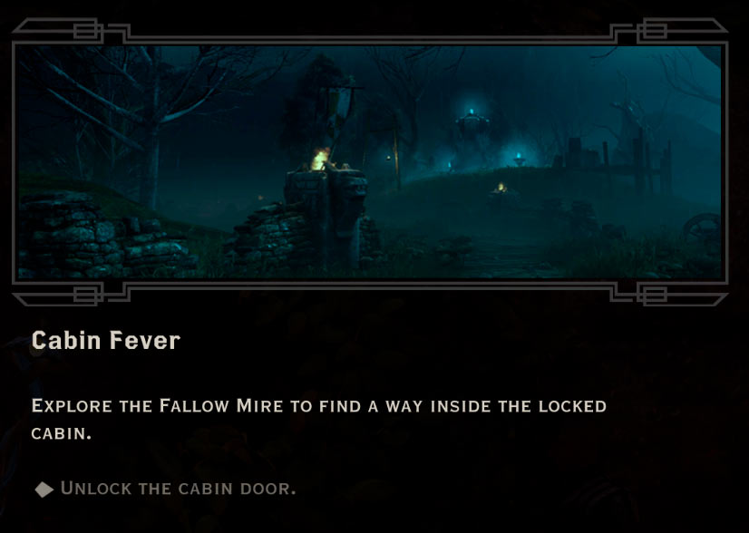 Cabin Fever Quest in Dragon Age: Inquisition