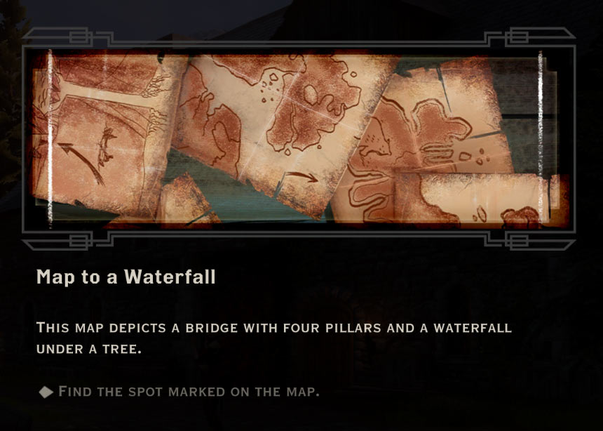 Map to a Waterfall Quest in Dragon Age: Inquisition